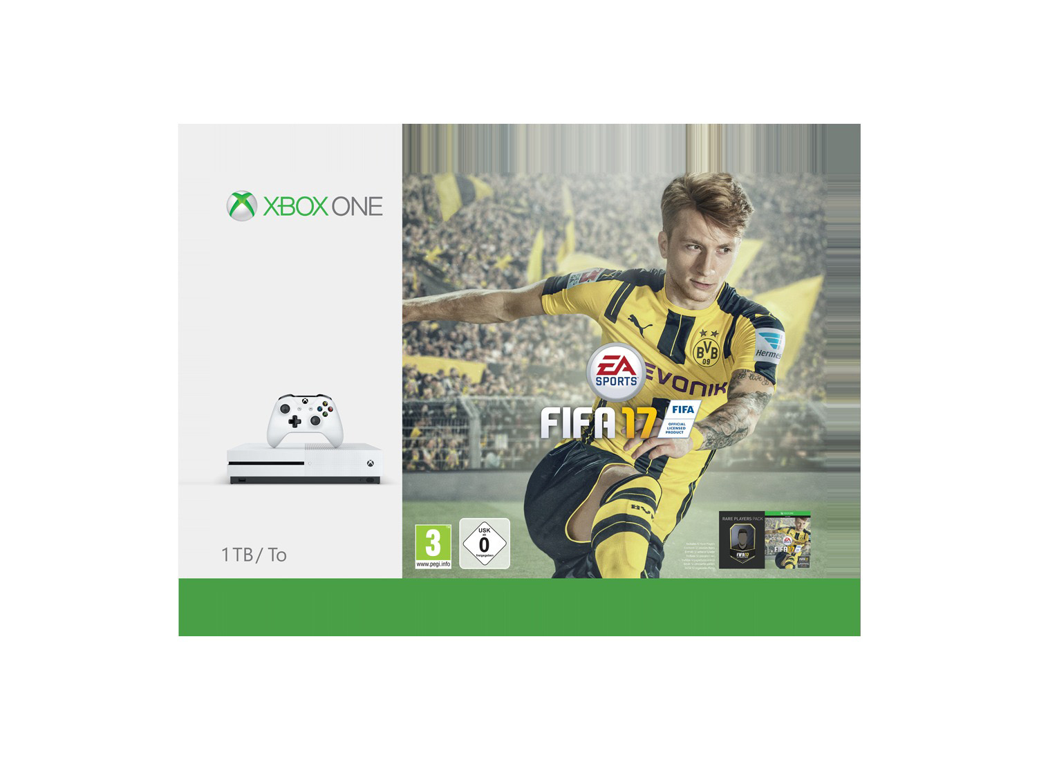 MICROSOFT Xbox One S 1TB Konsole - FIFA 17 Bundle