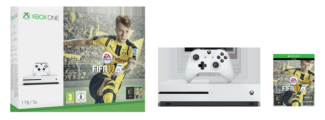 MICROSOFT Xbox One S 1TB Konsole - FIFA 17 Bundle
