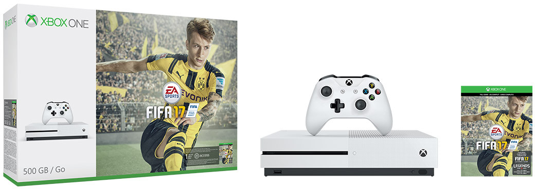 MICROSOFT Xbox One S 500 GB + FIFA 17 (ZQ9-00055)