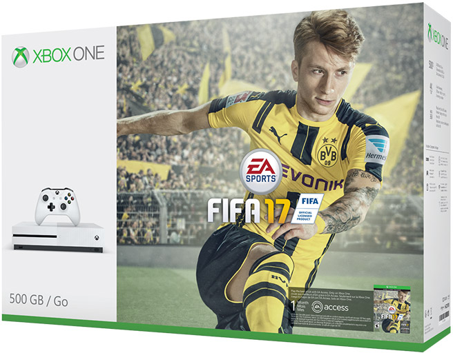 MICROSOFT Xbox One S 500 GB + FIFA 17 (ZQ9-00055)