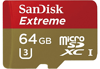 SANDISK microSDHC 64GB Extreme Class 10 UHS-I 90MB/s, U3 +  (SDSQXNE-064G-GN6MA)