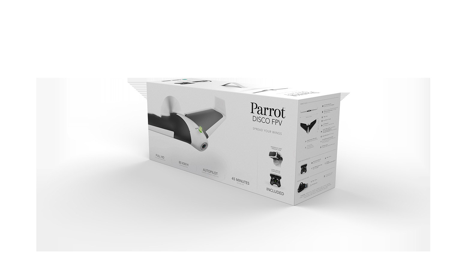 PARROT Disco FPV Drohne, Schwarz/Weiß