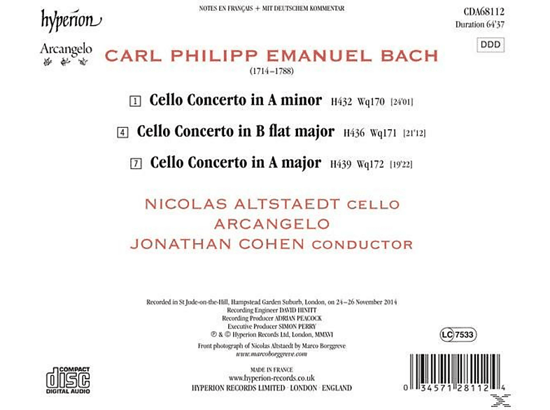 Thumbnail - Arcangelo, Jonathan Cohen, Nicolas Altstaedt - Die Cellokonzerte (CD)