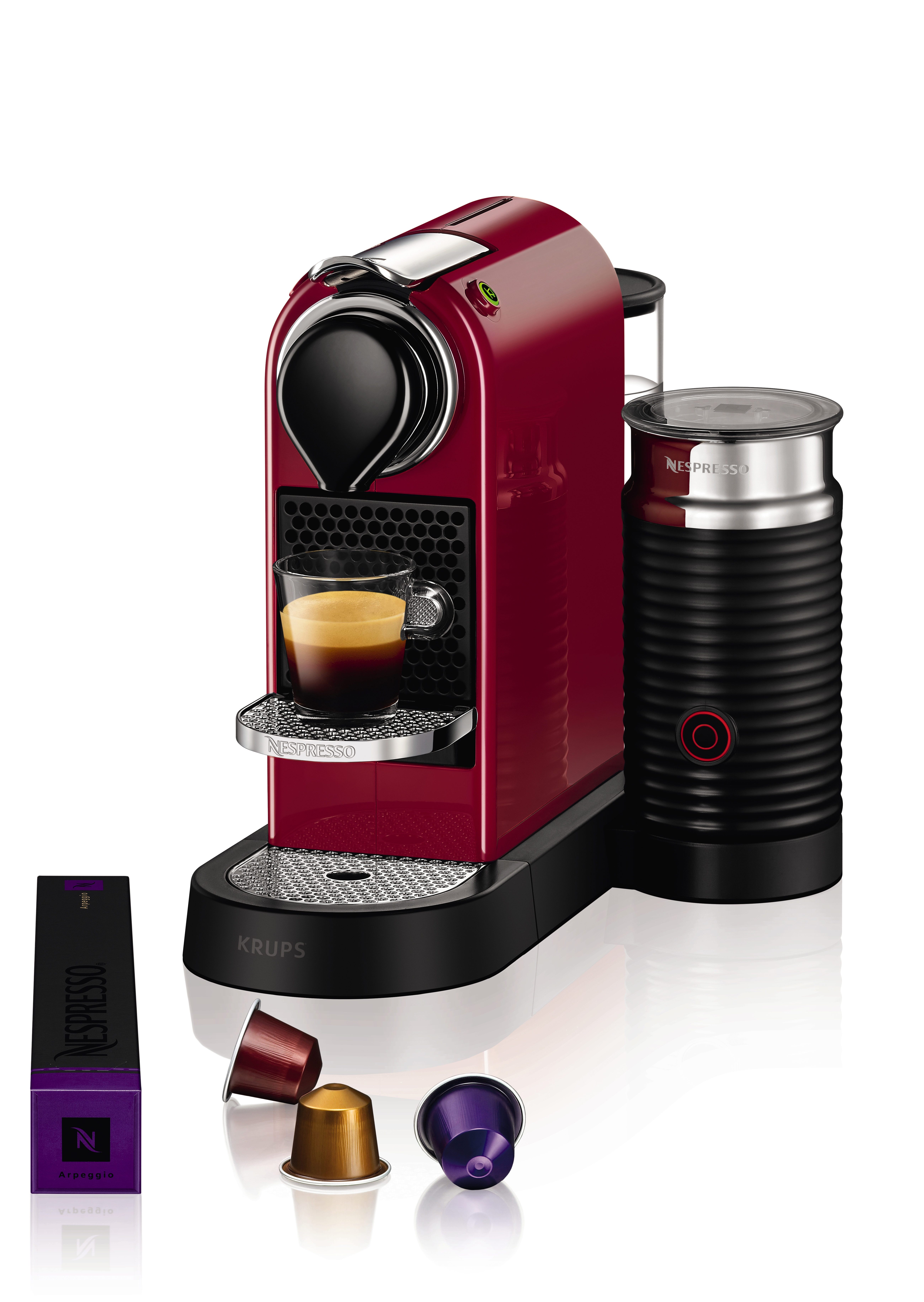 KRUPS Nespresso Kaffeemaschine CitiZ & Milk XN 7605 Cherry Red Nespresso-Kaffeemaschine Rot
