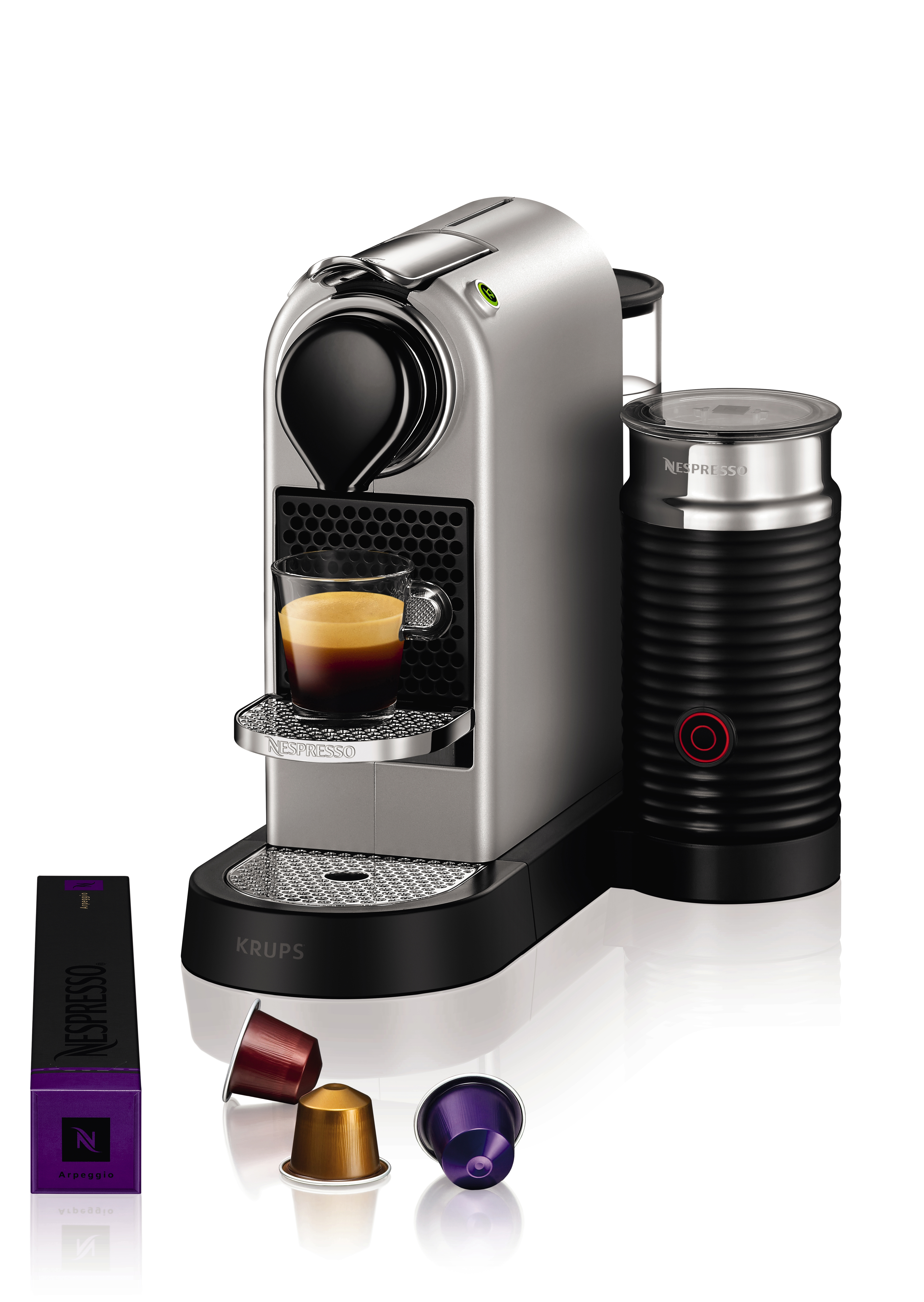 KRUPS Nespresso Kaffeemaschine CitiZ & Milk XN 760B Silber Nespresso-Kaffeemaschine Silber