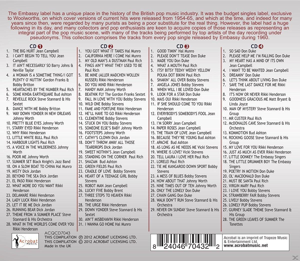 VARIOUS - The Embassy British Hit Parade 1960  - (CD)