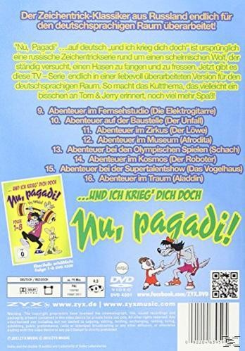 Rückseite einer DVD-Hülle mit Zeichentrickfiguren und Text auf Deutsch.