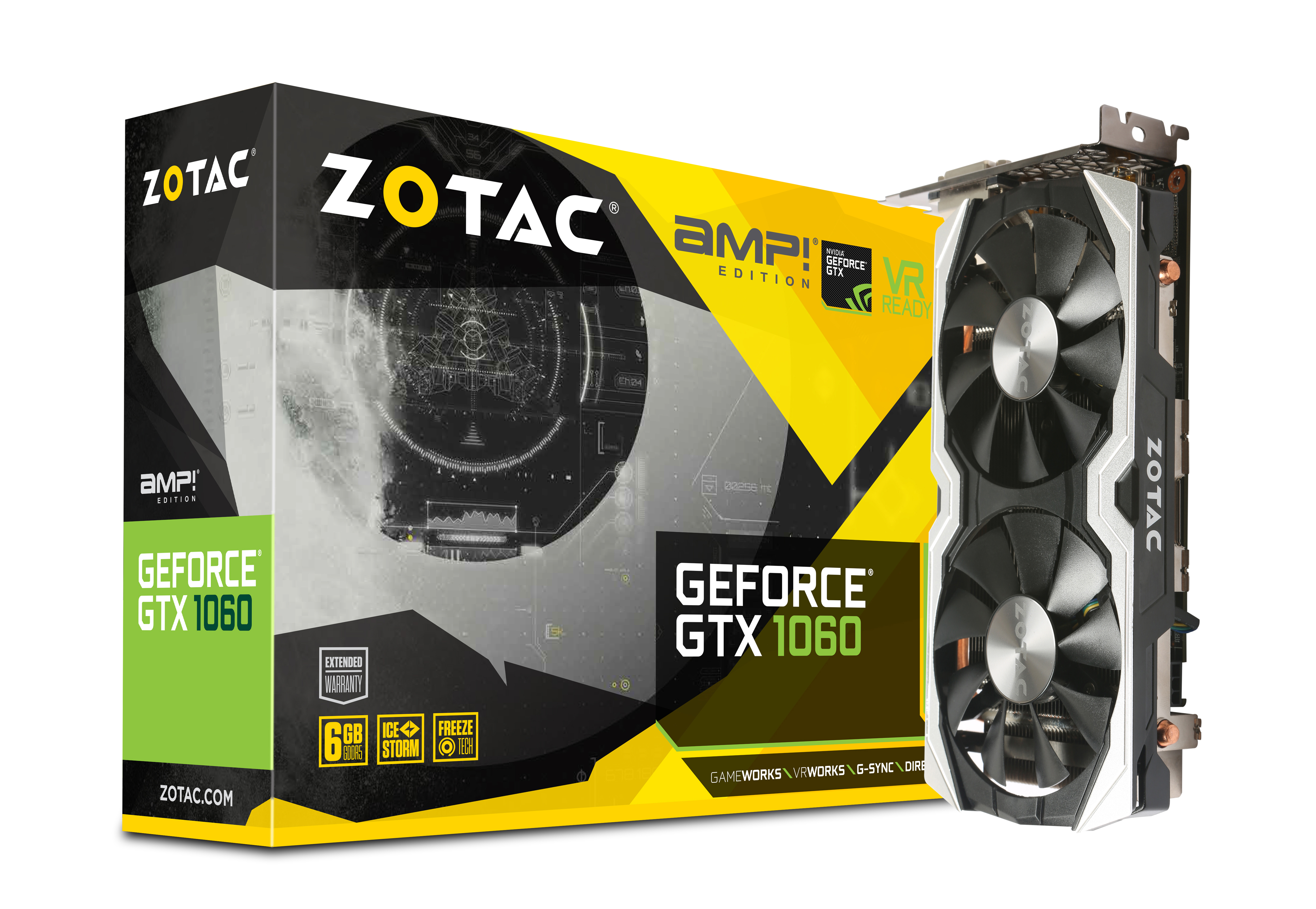 ZOTAC GeForce® GTX 1060 AMP! Edition 6GB (ZT-P10600B-10M) (NVIDIA, Grafikkarte)