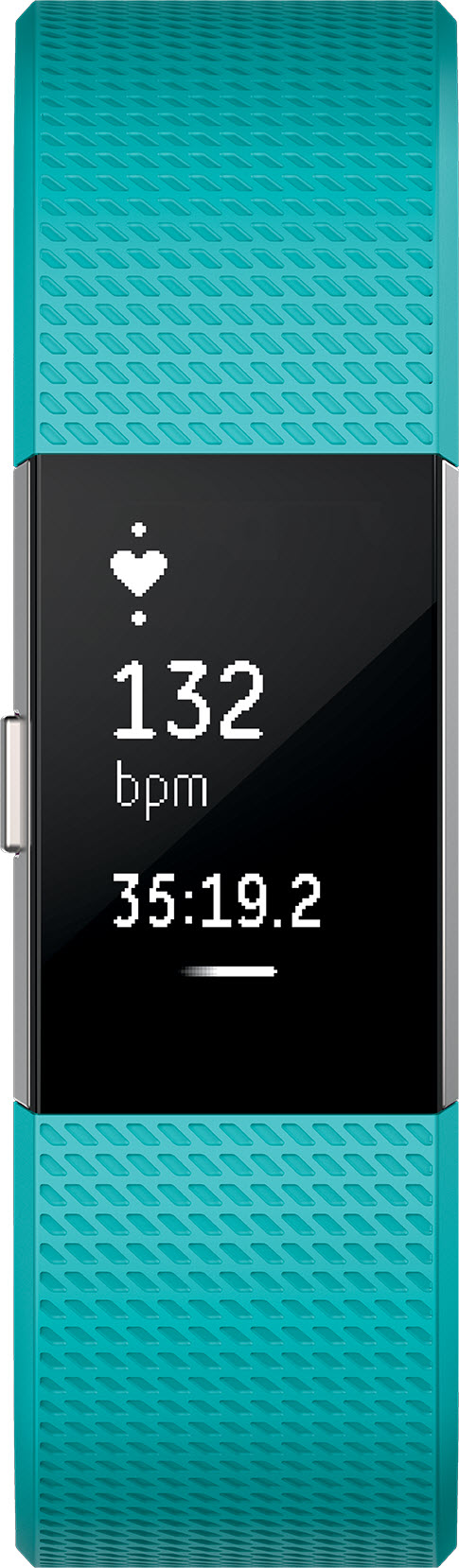 FITBIT Charge 2 Small, Fitness Tracker, 140-170 mm, Türkis/Silber
