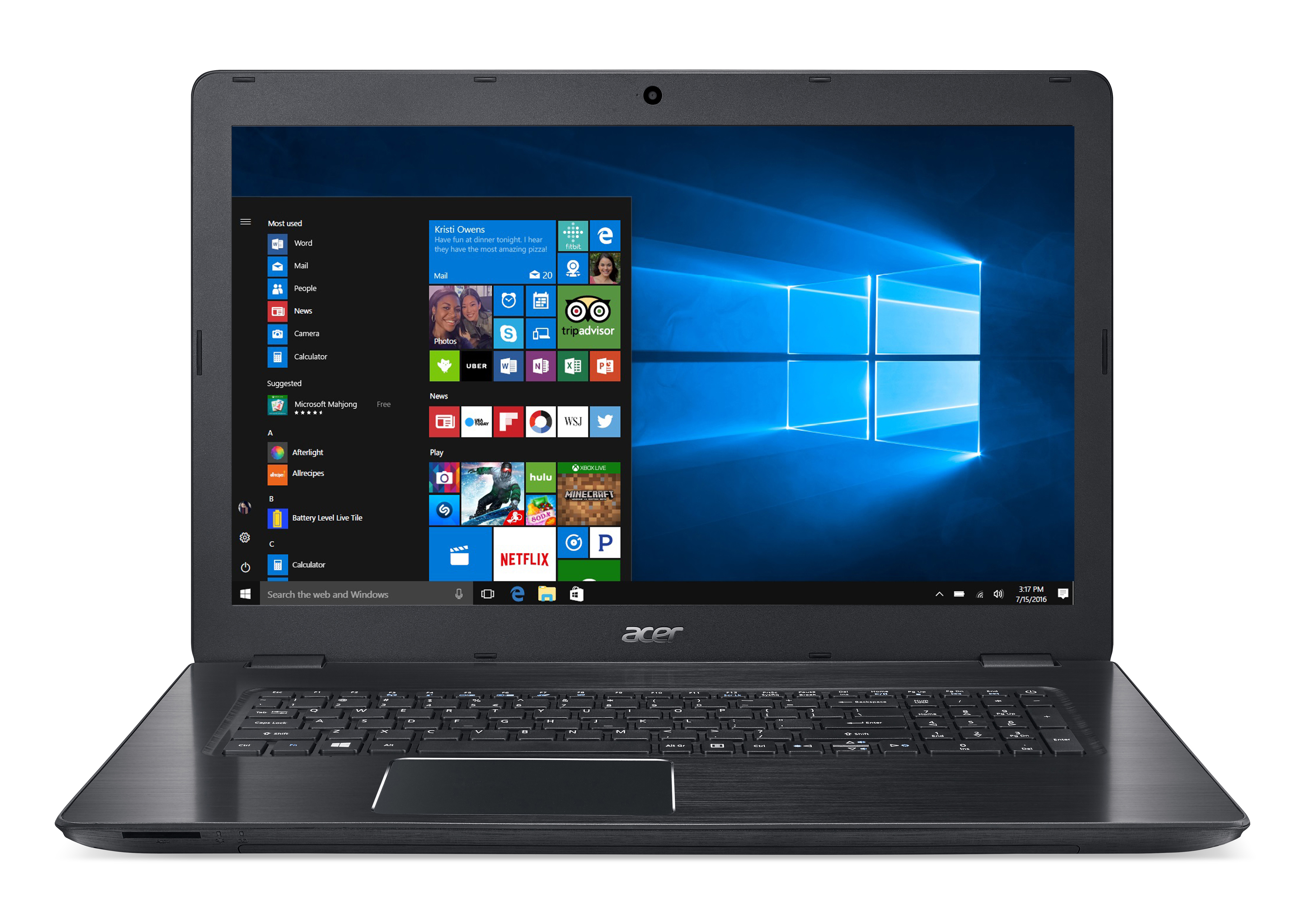 ACER Aspire F 17 (F5-771G-74P9) - 17,3 Zoll - Intel® Core™ i7 i7-7500U - 16 GB - 256 GB - NVIDIA GeForce® GTX 950 - Windows 10 Home (64 Bit)