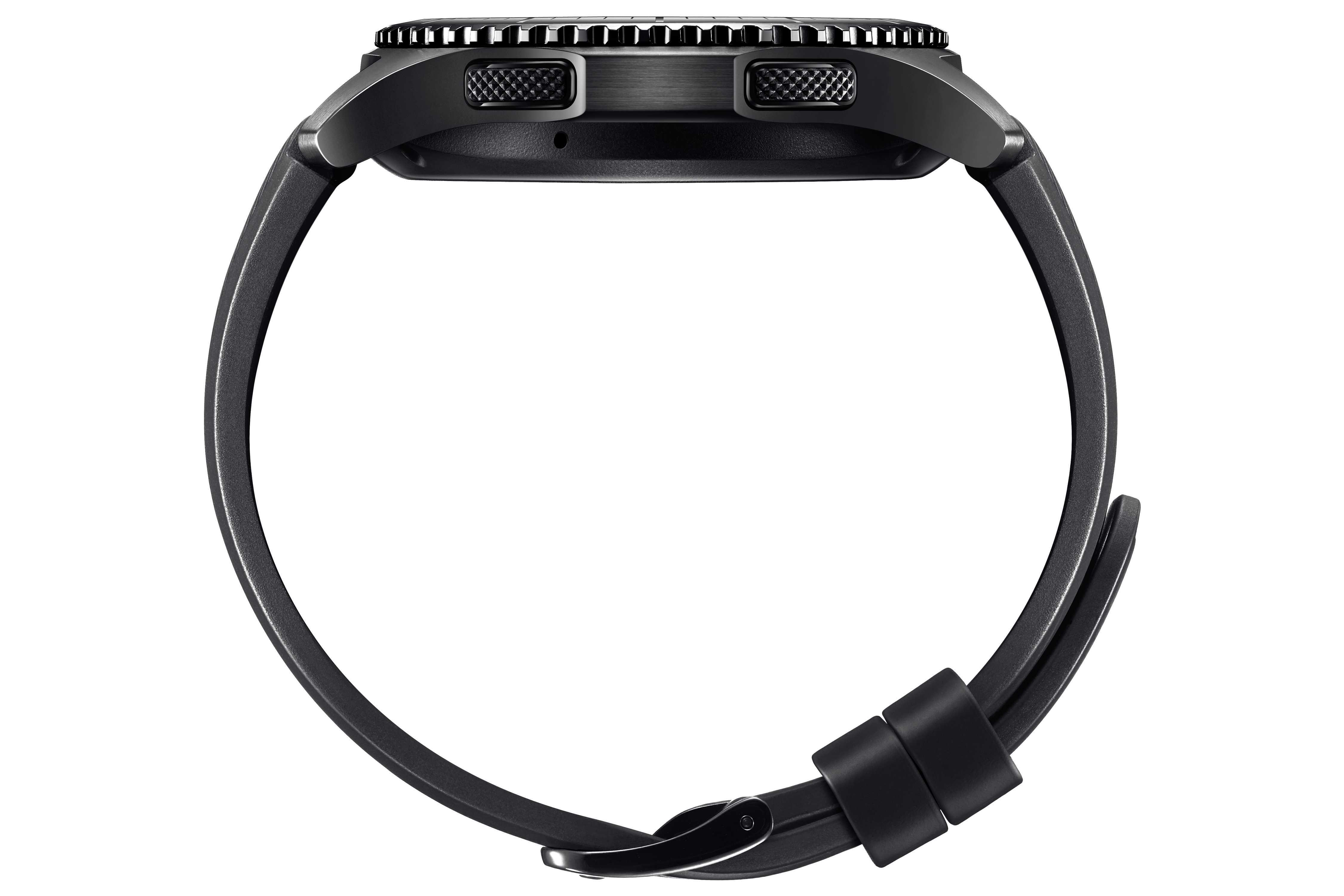 SAMSUNG Gear S3 Frontier Smartwatch Silikon, 22 mm, Korpus: Space Gray, Silikon-Armband: Blue Black
