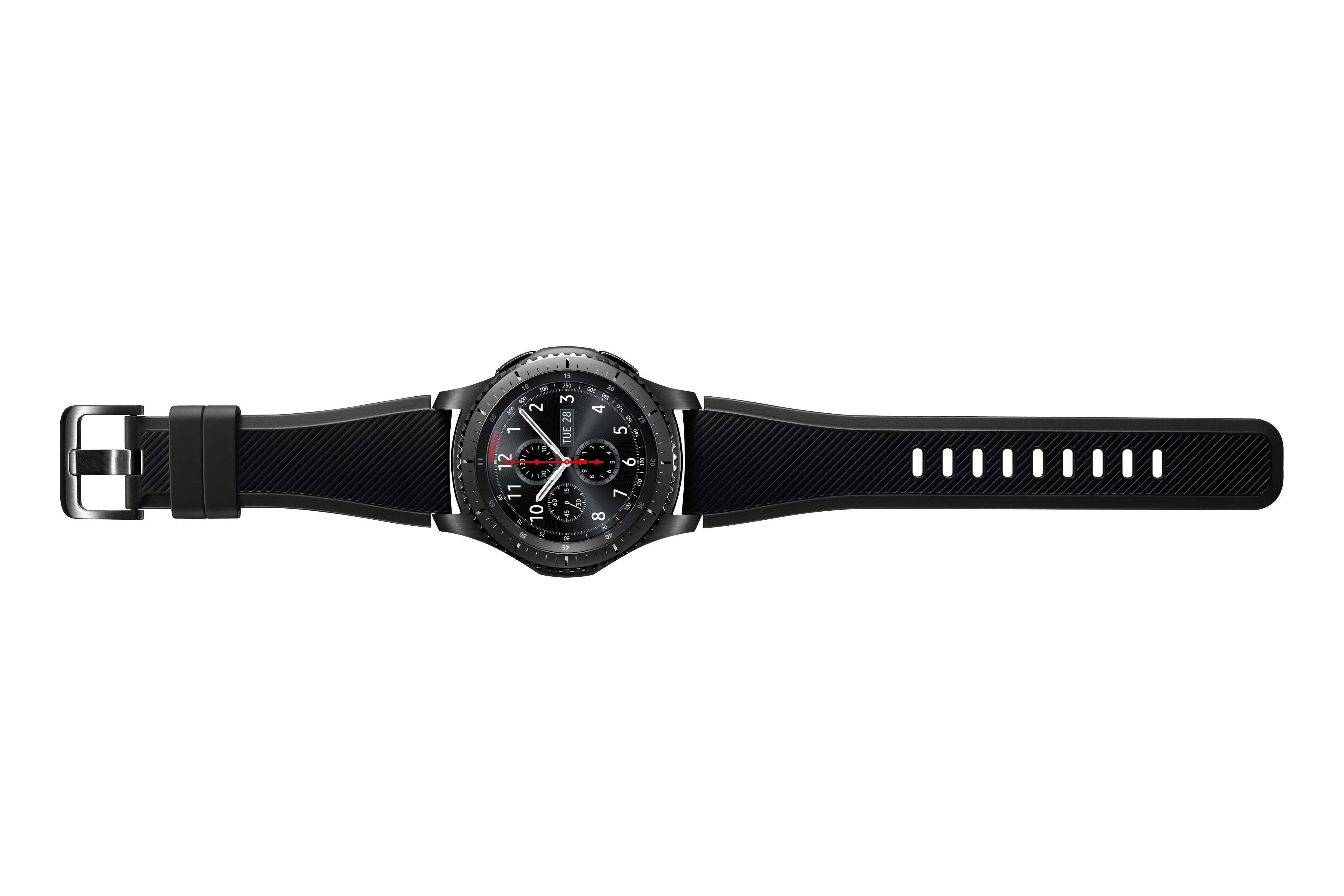 SAMSUNG Gear S3 Frontier Smartwatch Silikon, 22 mm, Korpus: Space Gray, Silikon-Armband: Blue Black