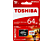 TOSHIBA TOSHIBA EXCERIA M301 con adattatore SD, 64 GB - Scheda di memoria  (64 GB, 48, Bianco/Rosso)