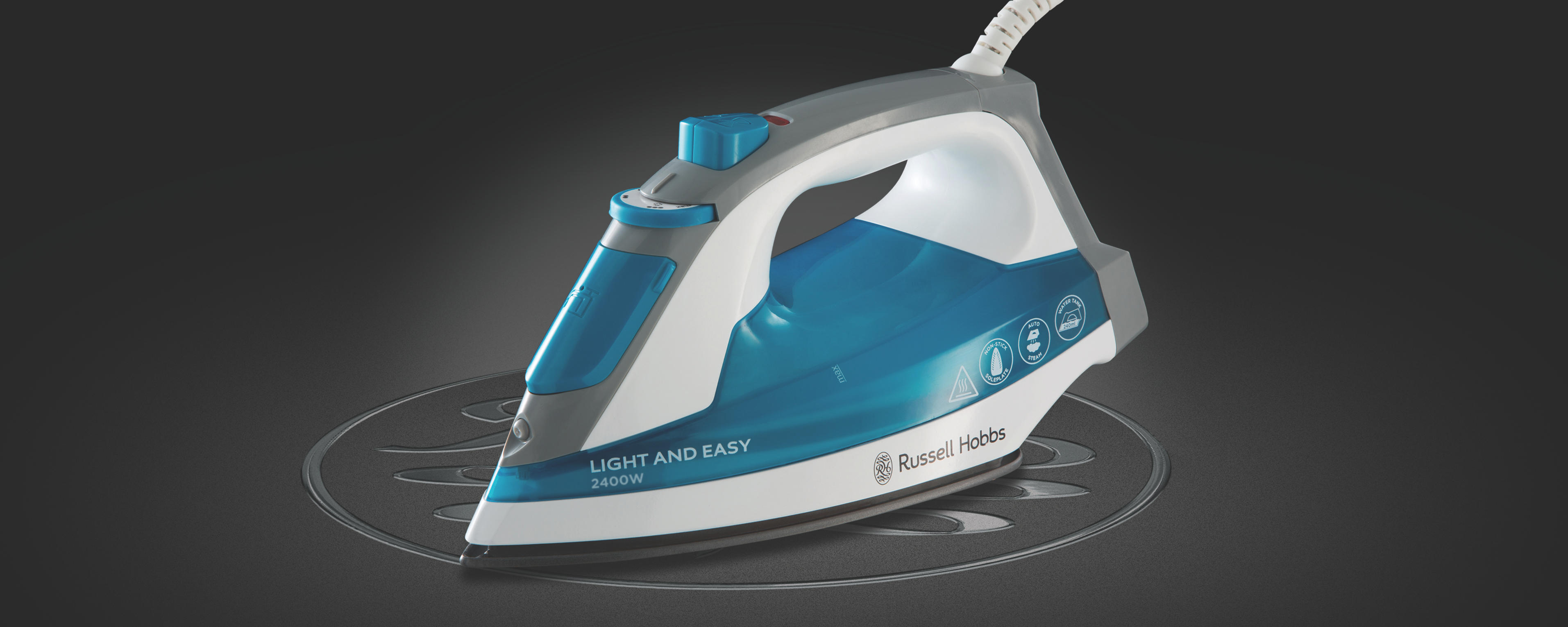 RUSSELL HOBBS 23590-56 Supreme Steam Light&Easy Dampfbügeleisen (2400 Watt, Antihaftbeschichtete Bügelsohle mit Dampflöchern)