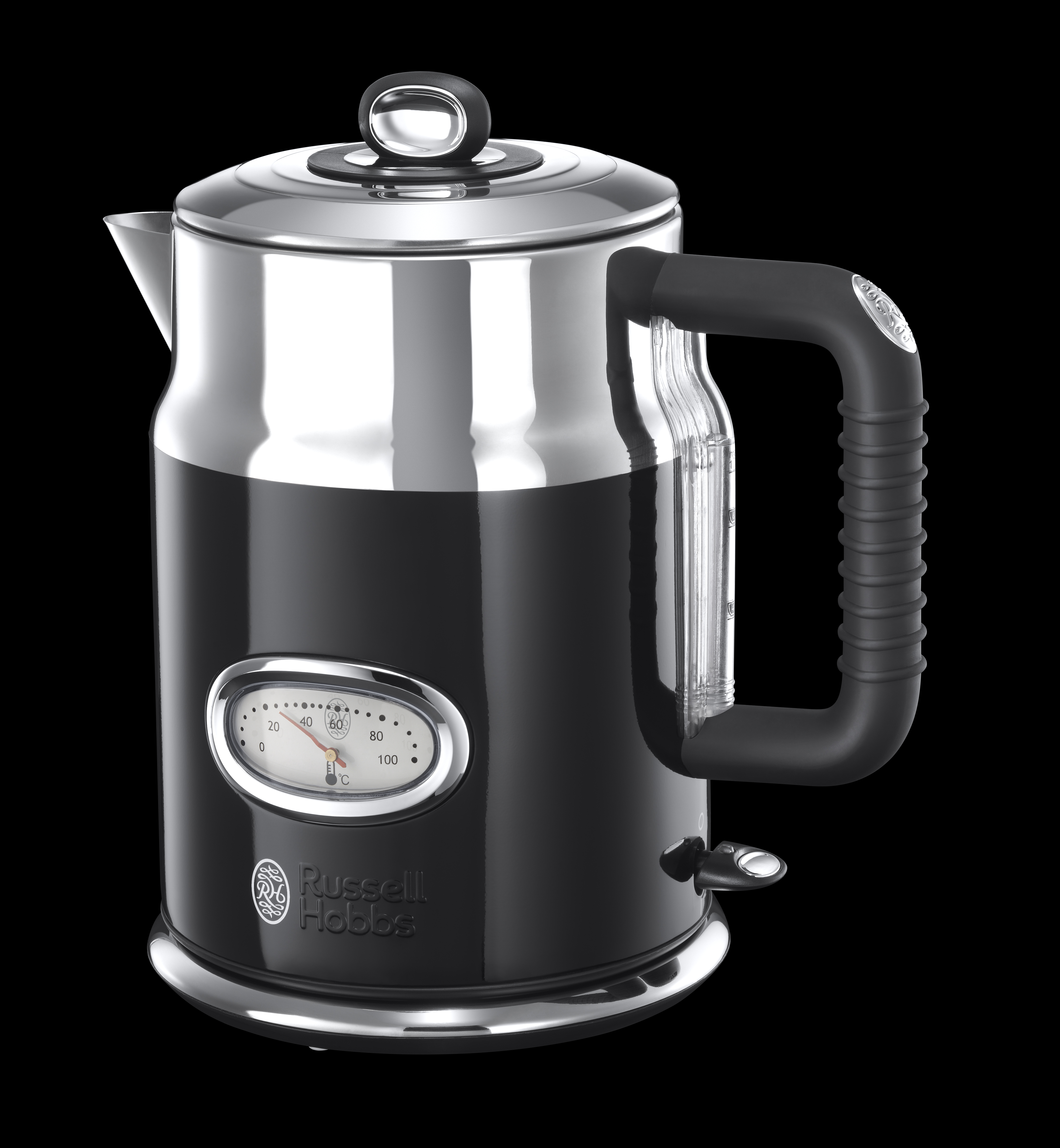 RUSSELL HOBBS 21671-70 Retro Classic Noir Wasserkocher, Schwarz/Edelstahl