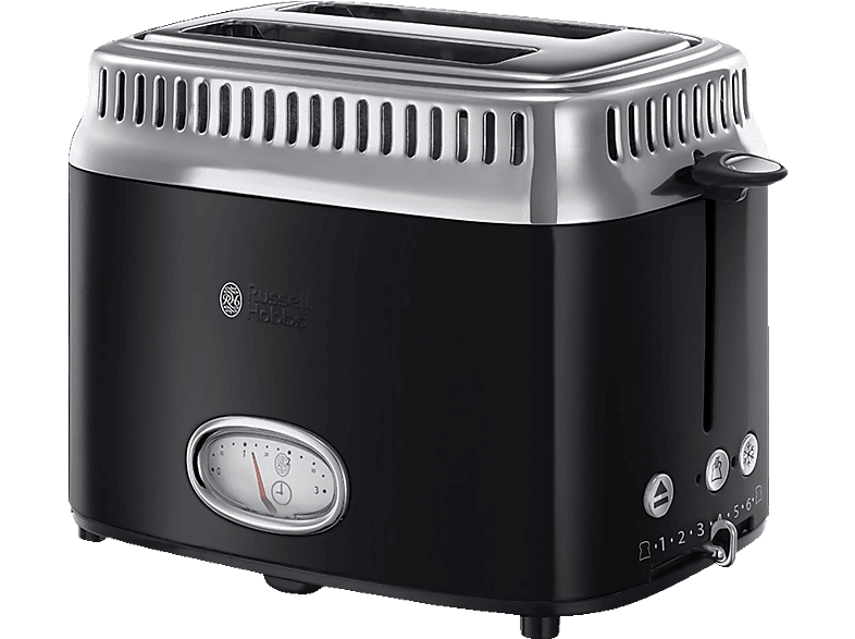 RUSSELL HOBBS 2168156 Retro Classic Noir Toaster Schwarz/Edelstahl