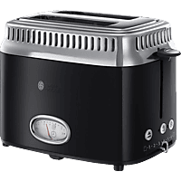 RUSSELL HOBBS 21681-56 Retro Classic Noir Toaster Schwarz/Edelstahl (1300 Watt, Schlitze: 2)