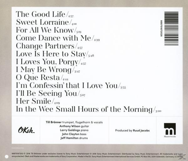 Album-Rückseite mit Songtiteln, Künstlernamen und Logo. Weißer Hintergrund mit Text.