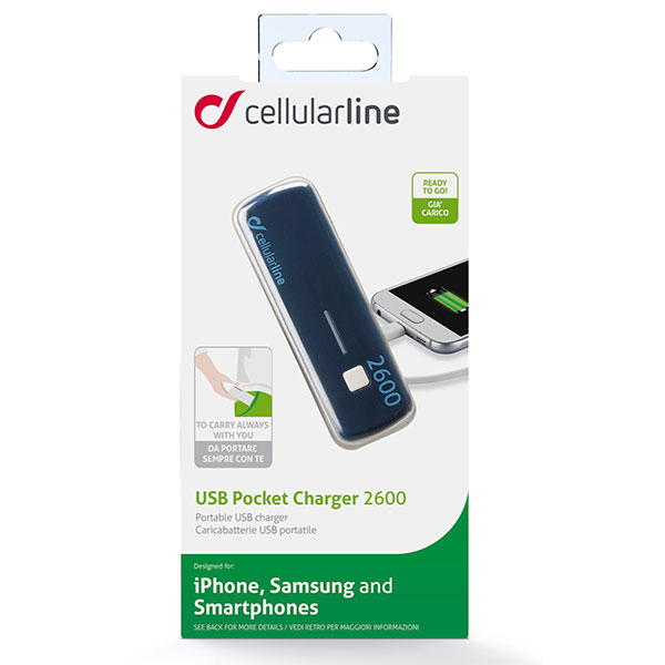 CELLULAR LINE 37127 Powerbank 2600 mAh Blau