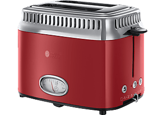 RUSSELL HOBBS 21680-56 Retro Ribbon Red Toaster Rot/Edelstahl (1300 Watt, Schlitze: 2)