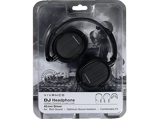 VIVANCO DJ 20 - Casque DJ (Over-ear, Noir)