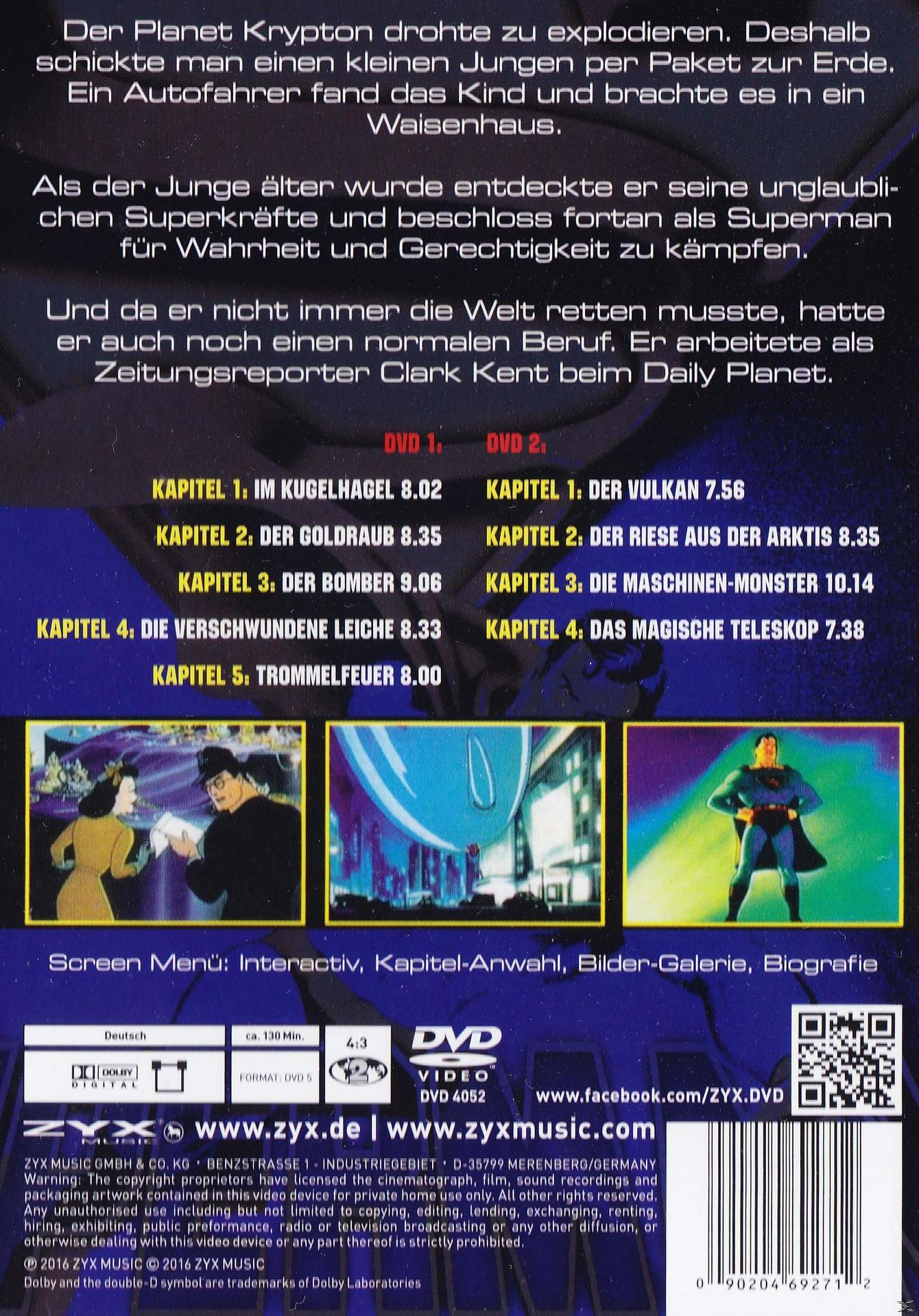 Rückseite einer DVD-Hülle, Text über den Film und Bilder daraus. Mehrere Szenen mit Text.