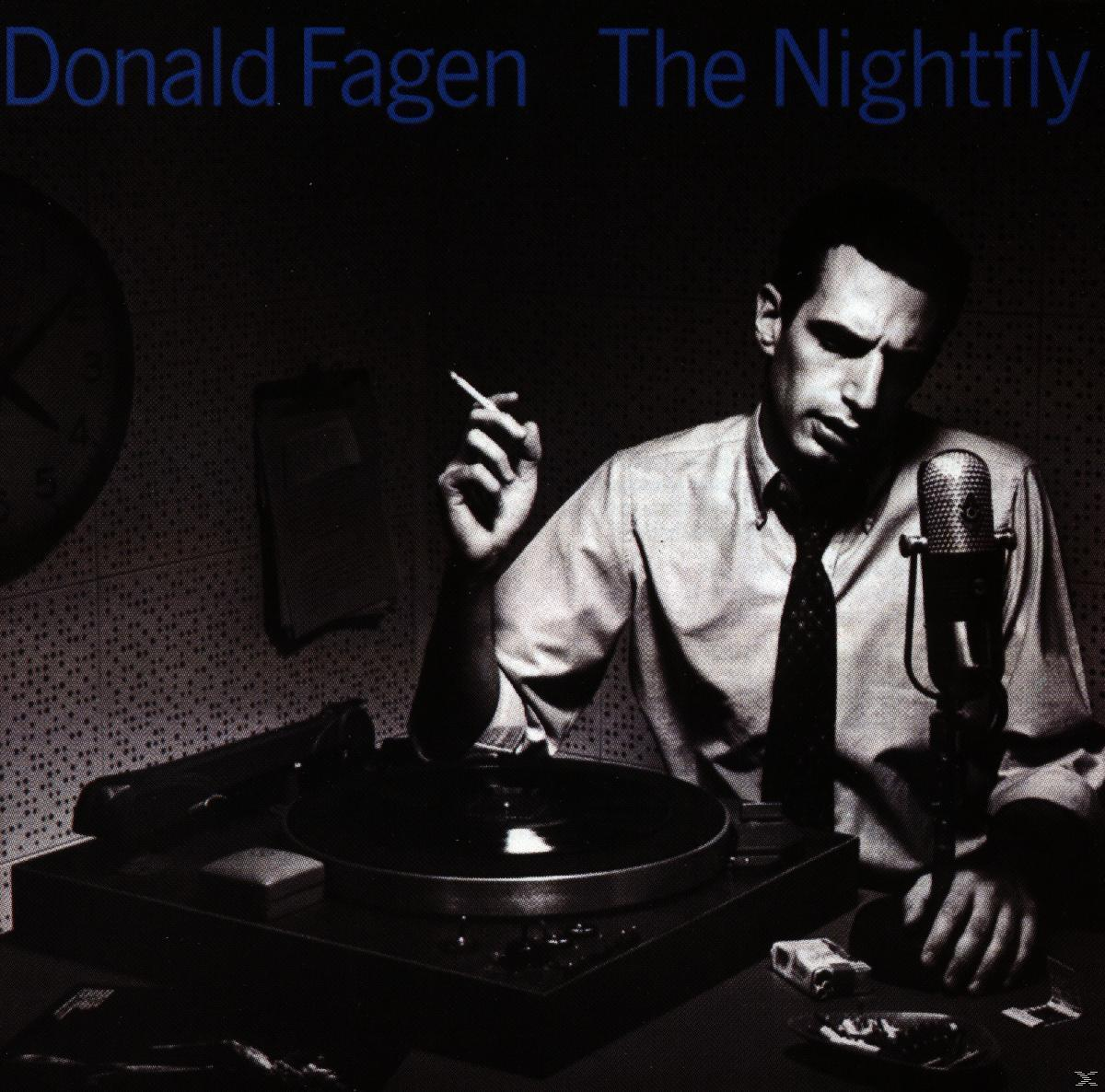 Albumcover von Donald Fagen, rauchend, an einem Mischpult mit Mikrofon.