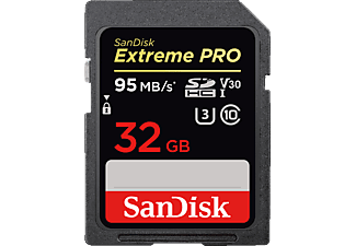 SANDISK SanDisk Extreme PRO - SDHC Memory Card - 32 GB - SDHC-Schede di memoria  (32 GB, 95 MB/s, Nero)