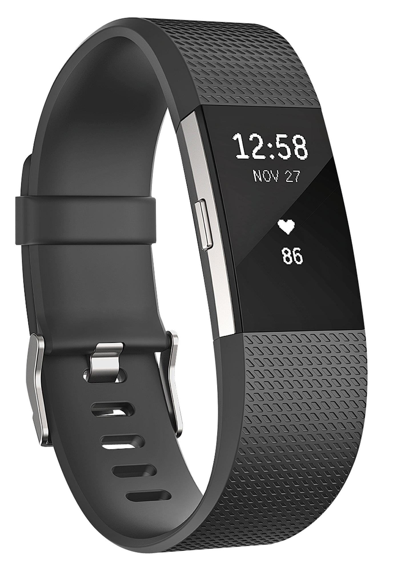 FITBIT Charge 2 Small, Fitness Tracker, 140-170 mm, Schwarz/Silber