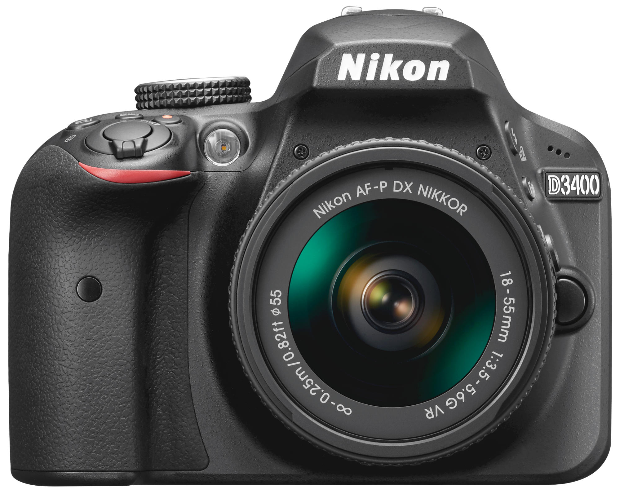 NIKON D3400 Kit Spiegelreflexkamera, 24,72 Megapixel, 18-55 mm Objektiv (AF-P, VR), Schwarz