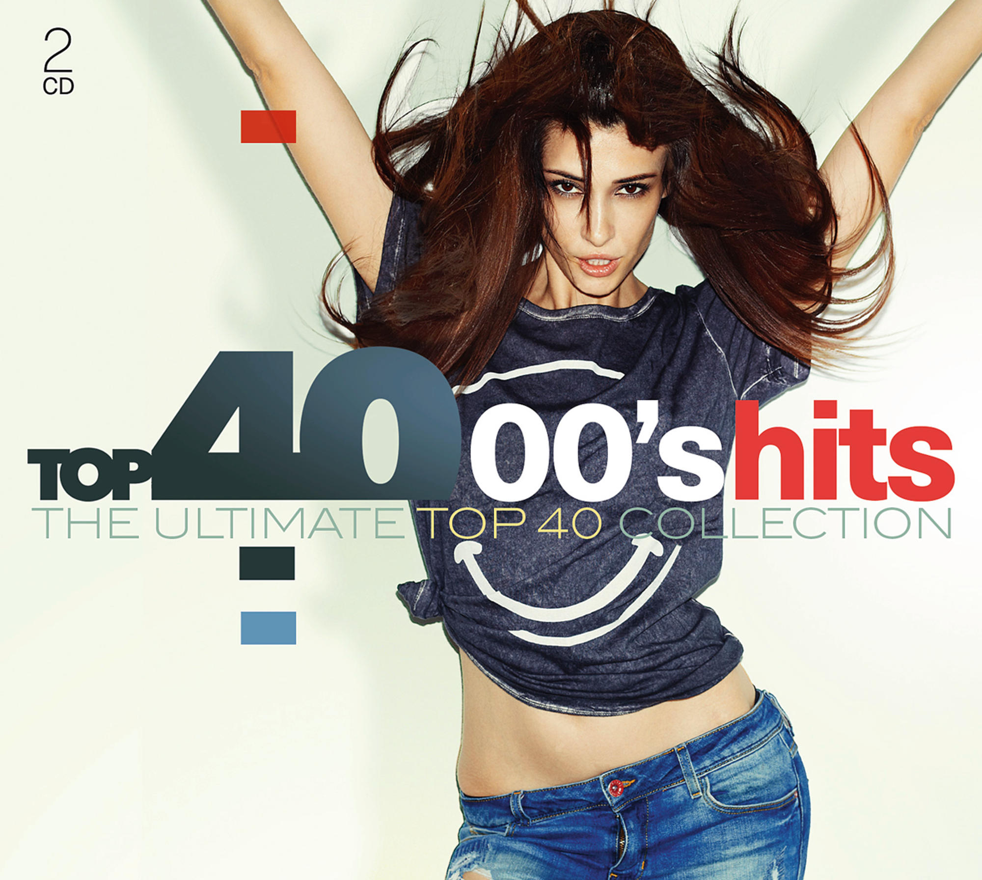 Pochette de CD avec une femme, texte : Top 40 00's hits, la collection ultime des 40 meilleurs.