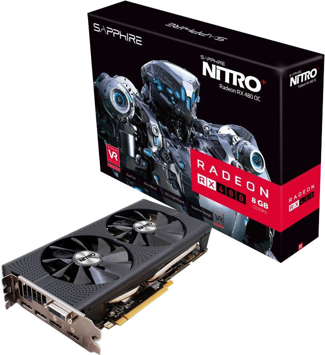 SAPPHIRE Nitro+ Radeon™ RX 480, 8GB GDDR5 (11260-07-20G)