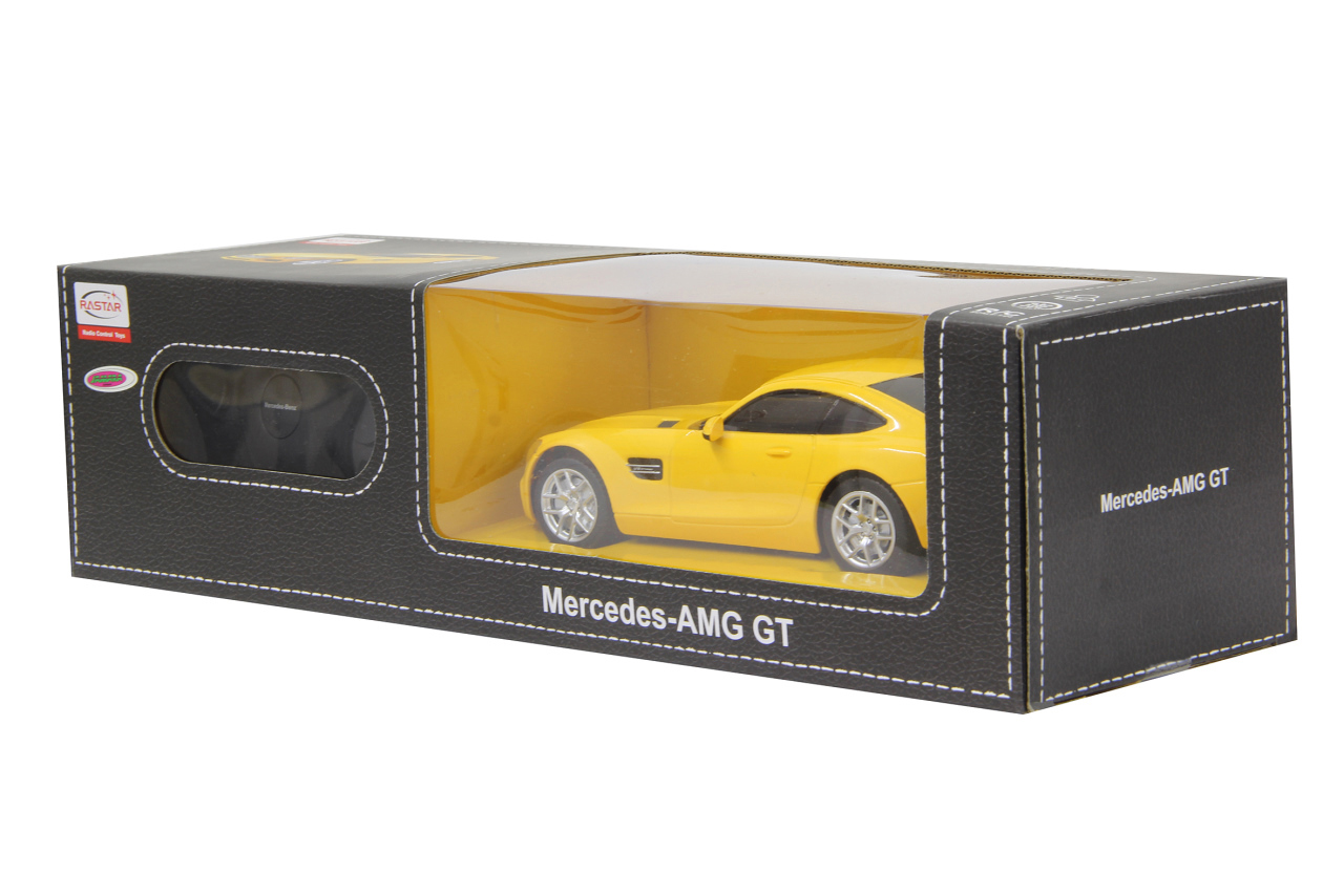 JAMARA Mercedes AMG GT 1:24 gelb 27MHz ferngesteuertes Auto, Gelb