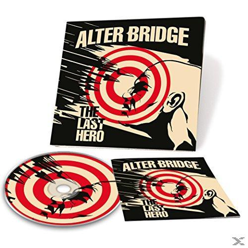 Albumcover mit Zielscheibendesign, Alter Bridge und 'The Last Hero'. CD und Booklet ebenfalls sichtbar.