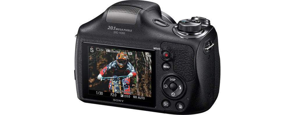 SONY Cyber-shot DSC-H300 Bridgekamera Schwarz, 35x opt. Zoom, TFT-LCD, Xtra Fine
