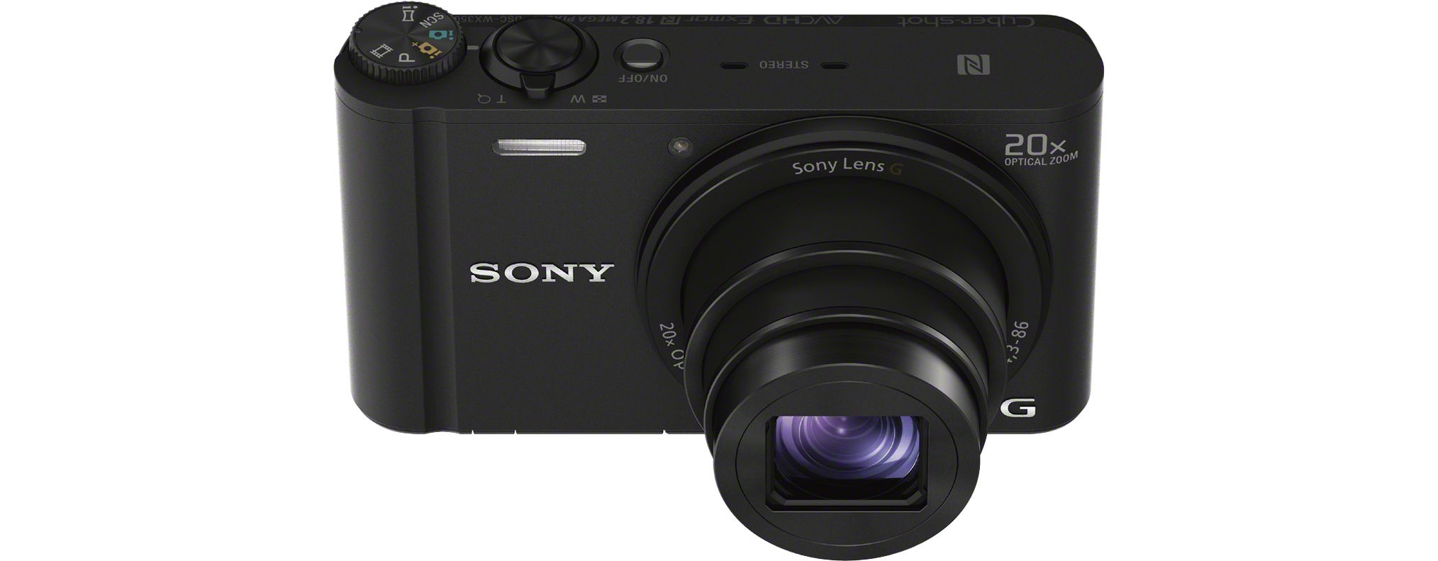 SONY Cyber-shot DSC-WX350 NFC Digitalkamera Schwarz, 20x opt. Zoom, TFT-LCD, Xtra Fine, WLAN