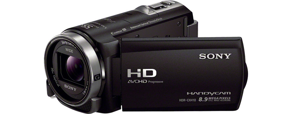 SONY HDR-CX 410 Camcorder , Rückwärtig belichteter Exmor R™ CMOS-Sensor 8,9 Megapixel, 30xopt. Zoom
