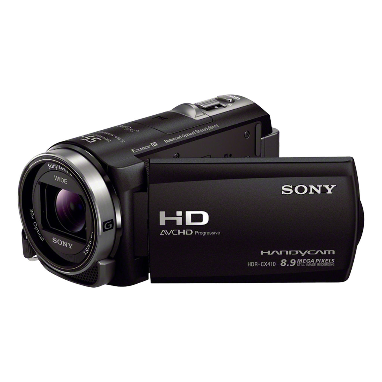 SONY HDR-CX 410 Camcorder , Rückwärtig belichteter Exmor R™ CMOS-Sensor 8,9 Megapixel, 30xopt. Zoom