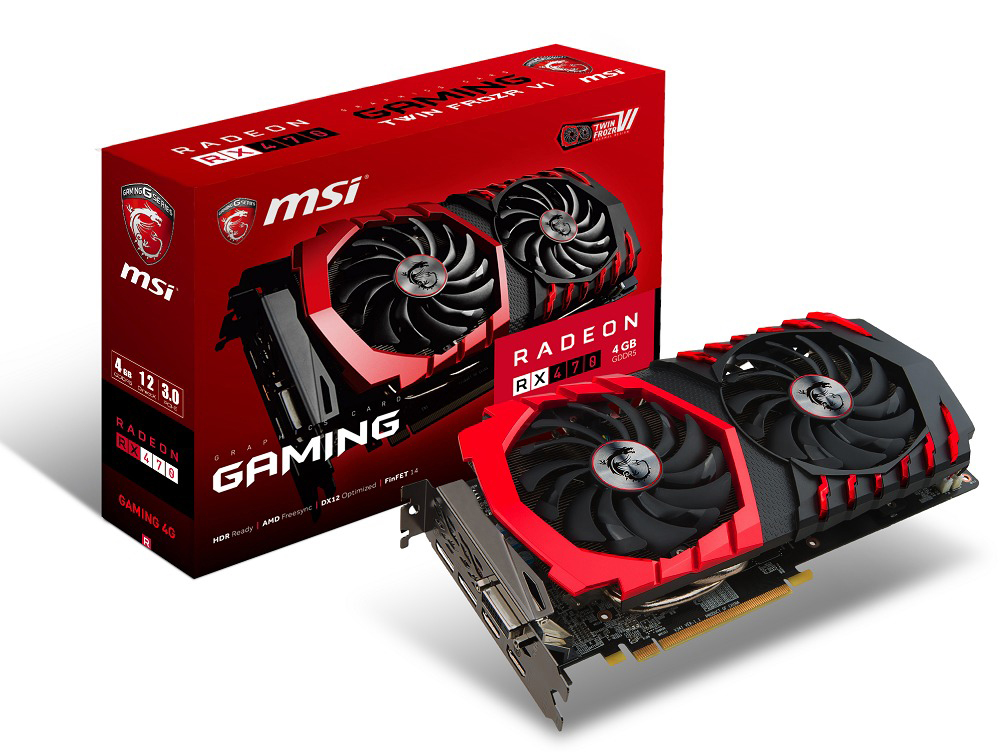 MSI Radeon RX 470 Gaming X 4GB (V341-002R) (AMD, Grafikkarte)