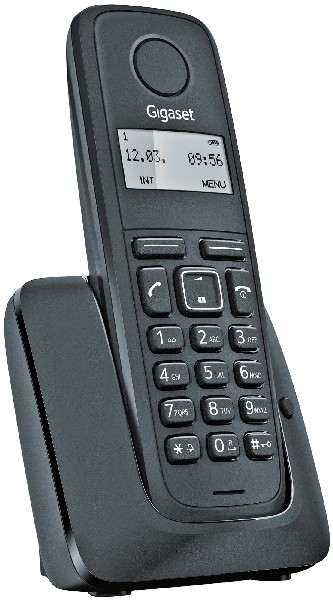 Teléfono - Gigaset A116, 50 registros, Identificador de llamadas, Negro