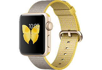 Smart Watch Apple Watch Series 2 Smart Watch Aluminium Nylonband 38 Mm Gold Gelb Hellgrau Mediamarkt