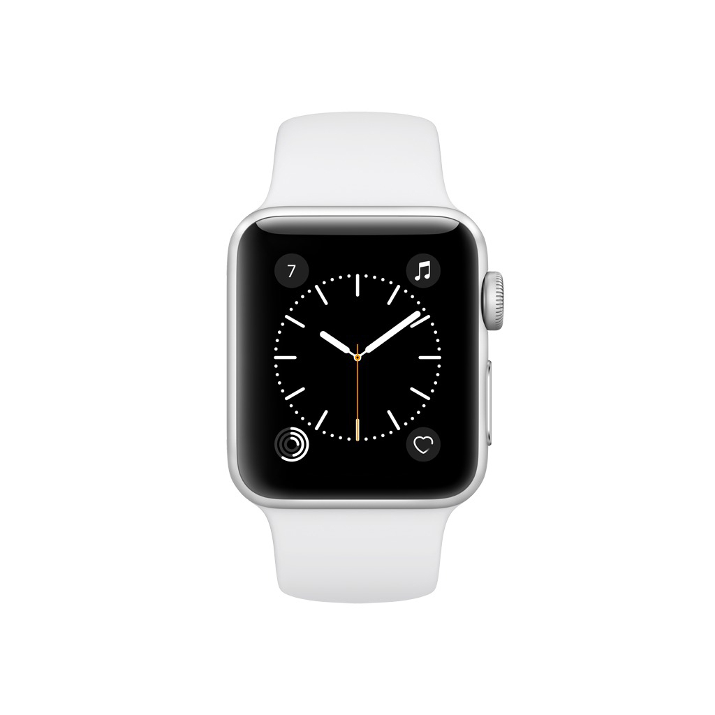 APPLE Watch Series 2 Smart Watch Aluminium Polymer, 38 mm, Silber/Weiß