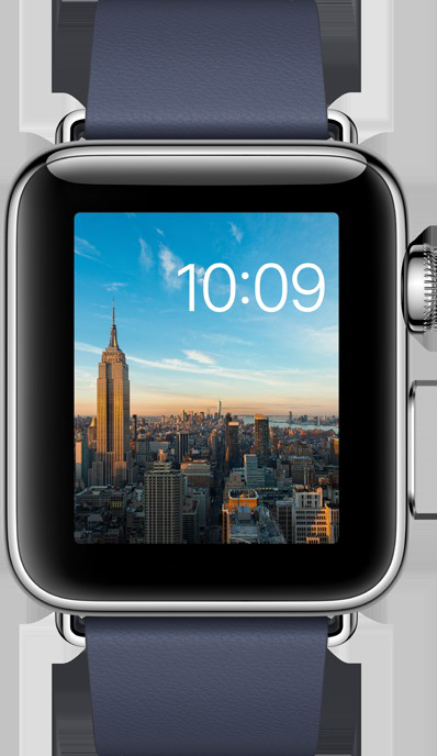 APPLE Watch Series 2 Smart Watch Edelstahl Echtleder, 38 mm, Silber/Mitternachtsblau