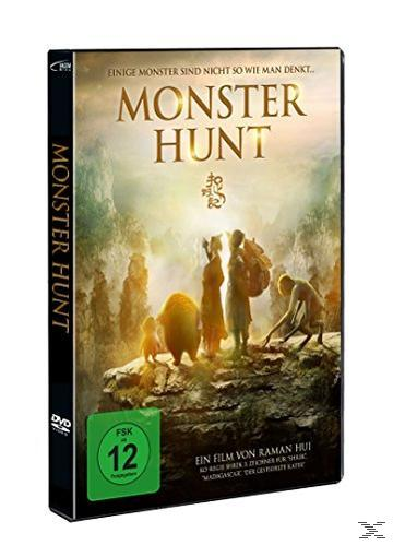 DVD-Hülle mit Text: MONSTER HUNT, mit einem Bild einer Fantasy-Szene mit Menschen und Kreaturen.