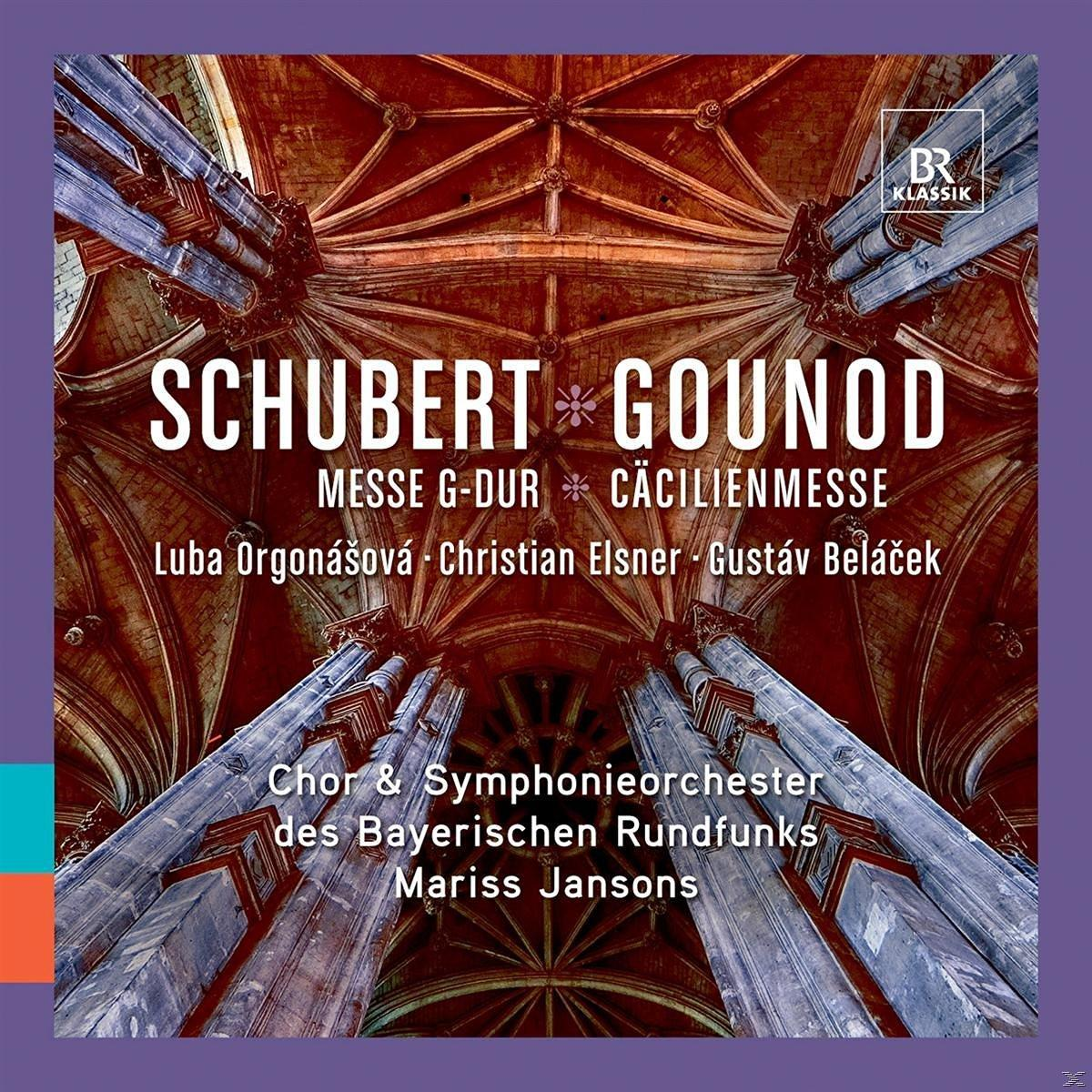 Albumcover von Schubert und Gounod. Bild eines Kircheninneren mit Text.