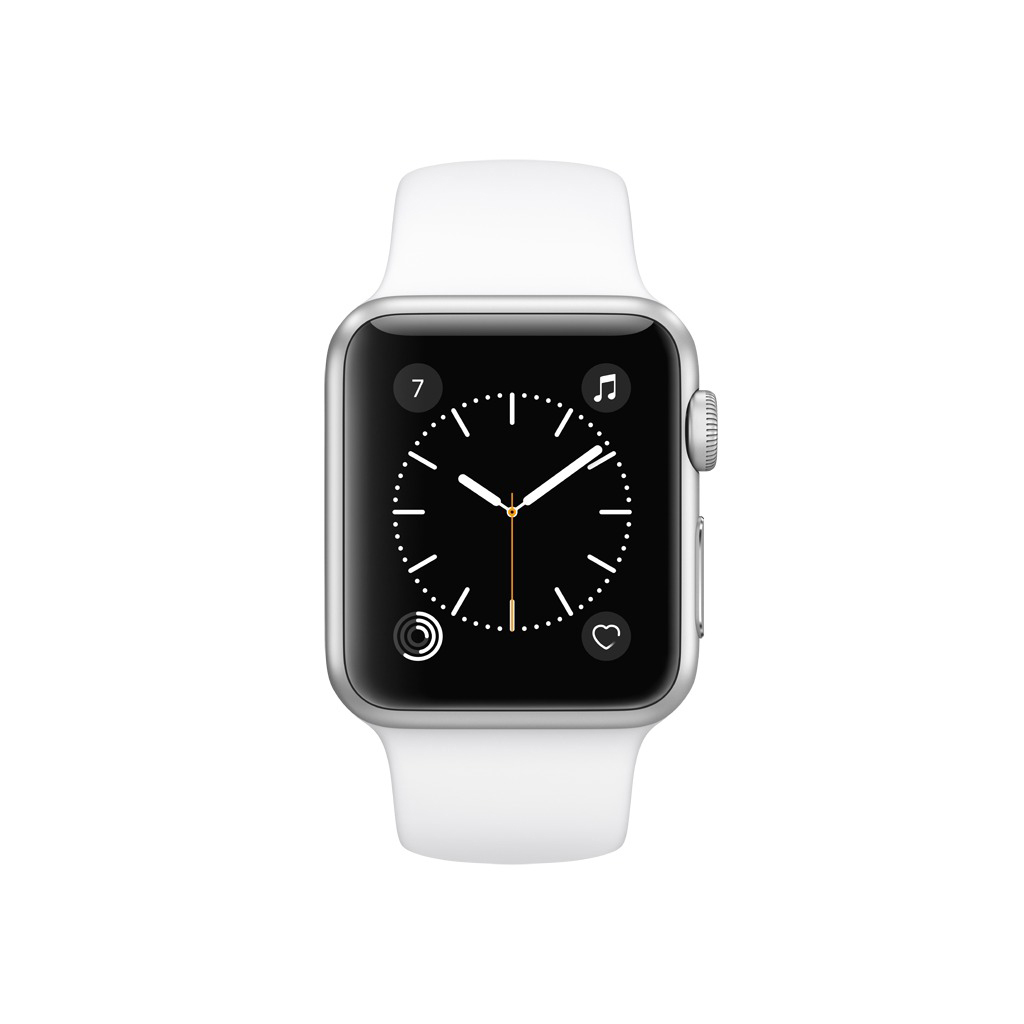 APPLE Watch Series 1 Smart Watch Aluminium Polymer, 38 mm, Silber/Weiß