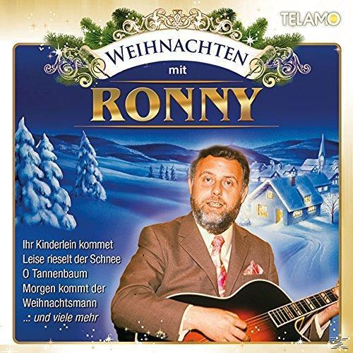Albumcover mit einem Mann, der Gitarre spielt, vor einer verschneiten Szene, Titel 'Weihnachten mit Ronny'.