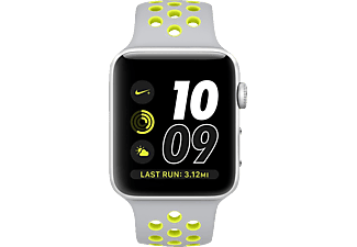 APPLE Watch Nike+ - Smartwatch (42 mm, Fascia sportiva, Argento/Argento/Giallo)