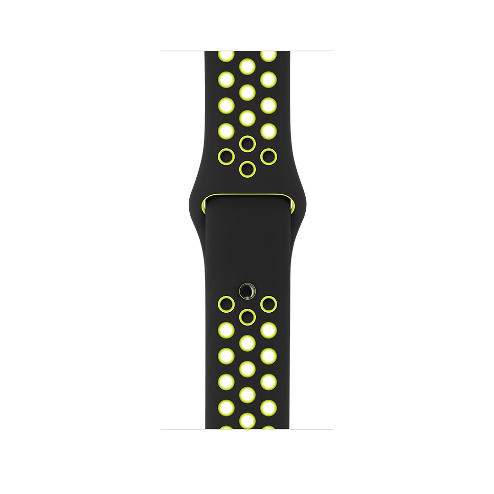 APPLE Watch Series 2 Nike+ Smart Watch Aluminium Polymer, 38 mm, Space Grau/Schwarz/Gelb