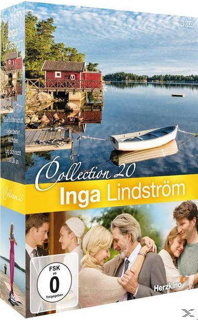 DVD-Cover von "Inga Lindström Collection 20". Zeigt ein Paar auf einem Steg und andere Personen.